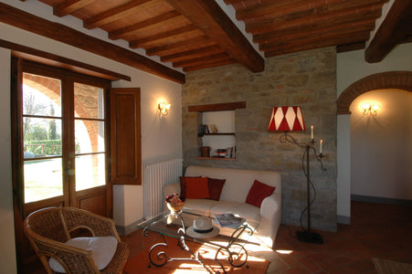 cozy corner in Tuscan farmhouse